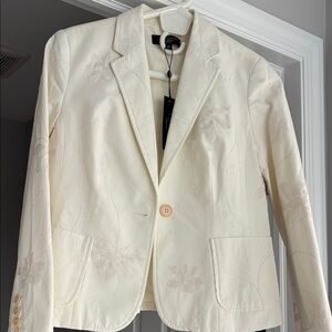 Talbots Cream Floral Blazer